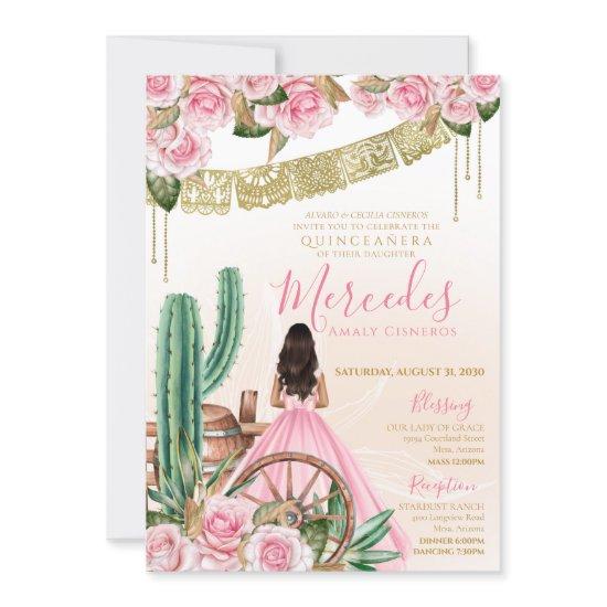 Desert Rose Pink Charra Quinceanera Western Cactus