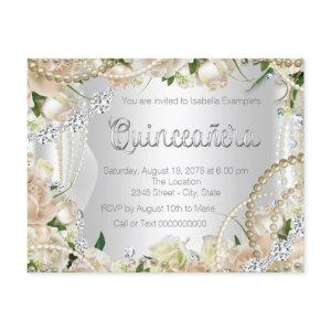 Diamond and Pearl Rose Quinceanera