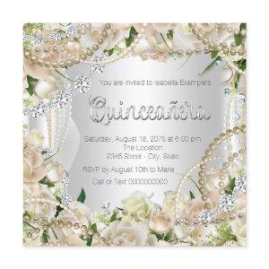 Diamond and Pearl Rose Quinceanera