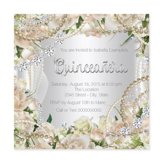 Diamond and Pearl Rose Quinceanera