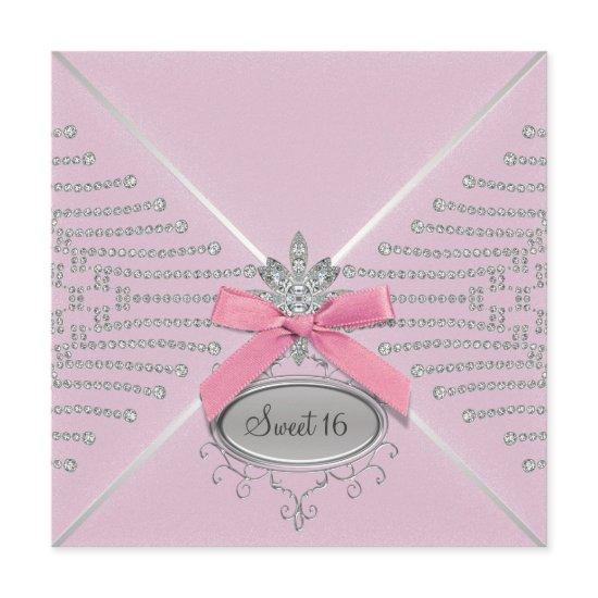 Diamond Bow Pink Sweet Sixteen Birthday Party