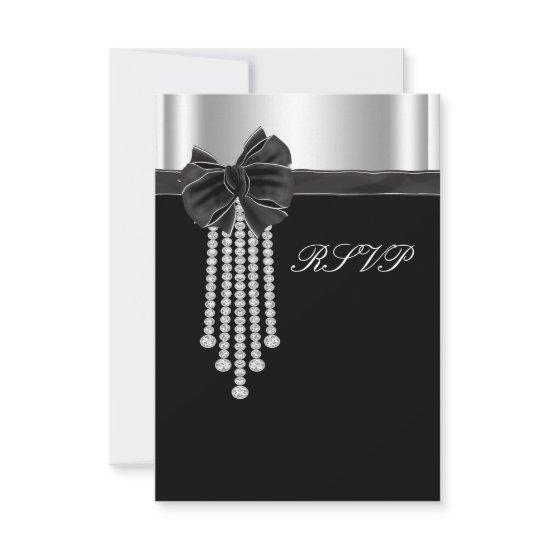 Diamond Bow Silver Black Party Template