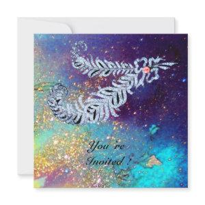 DIAMOND FEATHERS ,blue turquase gold sparkles