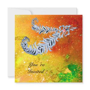 DIAMOND FEATHERS ,brown yellow green gold sparkles