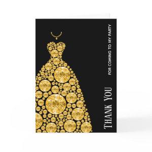 Diamond Glam Gown Dresses Thank You Card