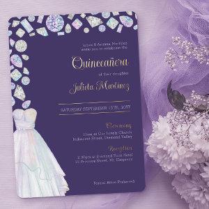 Diamond Princess Purple Quinceanera and Mass Foil