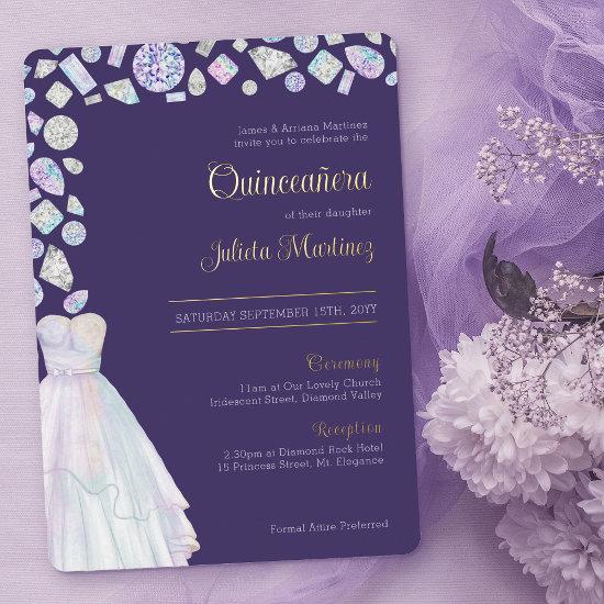 Diamond Princess Purple Quinceanera and Mass Foil