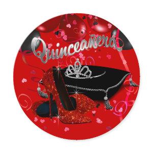 Diamond Tiara Red and Black Quinceanera