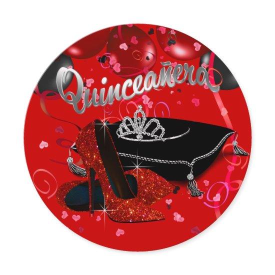 Diamond Tiara Red and Black Quinceanera