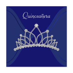 Diamond Tiara Royal Blue Quinceanera