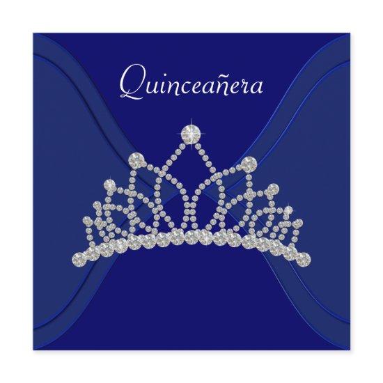 Diamond Tiara Royal Blue Quinceanera
