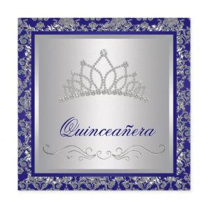 Diamond Tiara Royal Navy Blue Quinceanera