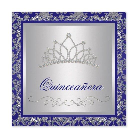 Diamond Tiara Royal Navy Blue Quinceanera