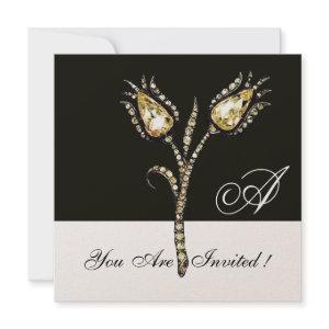 DIAMOND TULIPS MONOGRAM ,Champagne Metallic