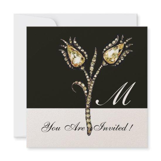 DIAMOND TULIPS MONOGRAM ,Gold Metallic