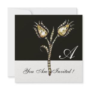 DIAMOND TULIPS MONOGRAM ,Ice Metallic
