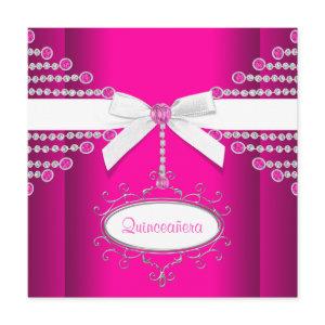 Diamonds Bow Hot Pink Quinceanera