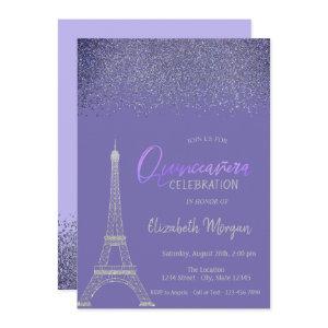 Diamonds,Eiffel Tower Light Purple Quinceañera