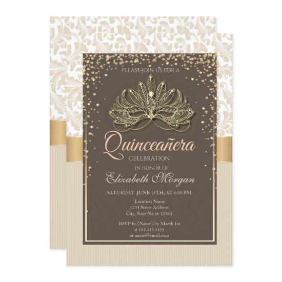 Diamonds Floral Damask Quinceañera