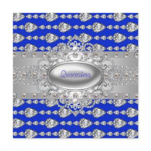 Diamonds Pearls Royal Blue Birthday Party