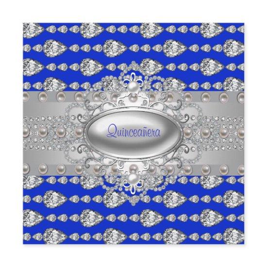 Diamonds Pearls Royal Blue Birthday Party