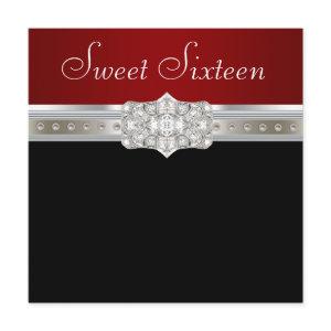Diamonds Pearls Ruby Red Sweet Sixteen Birthday