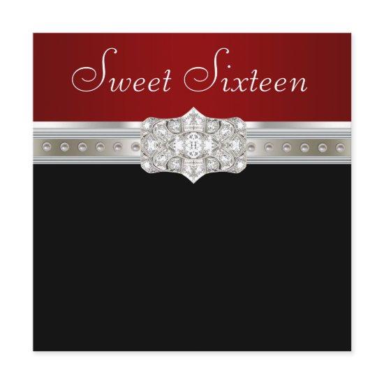Diamonds Pearls Ruby Red Sweet Sixteen Birthday