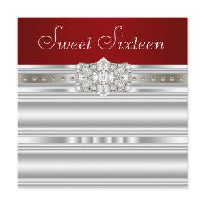 Diamonds Pearls Ruby Red Sweet Sixteen Birthday