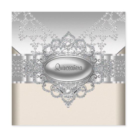 Diamonds Pearls White Quinceanera