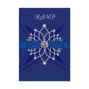 Diamonds Royal Blue Sweet Sixteen Birthday RSVP