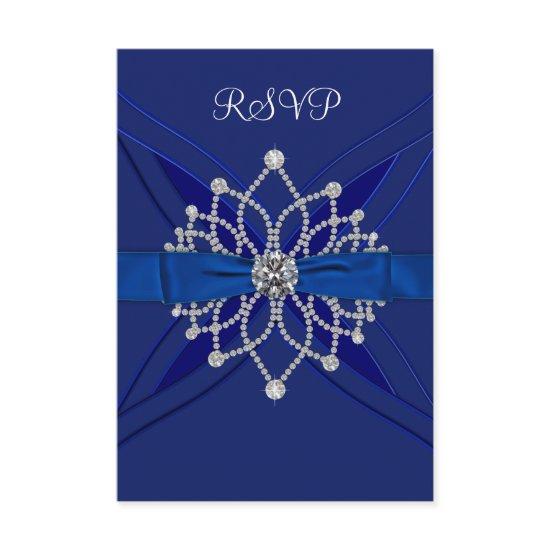 Diamonds Royal Blue Sweet Sixteen Birthday RSVP