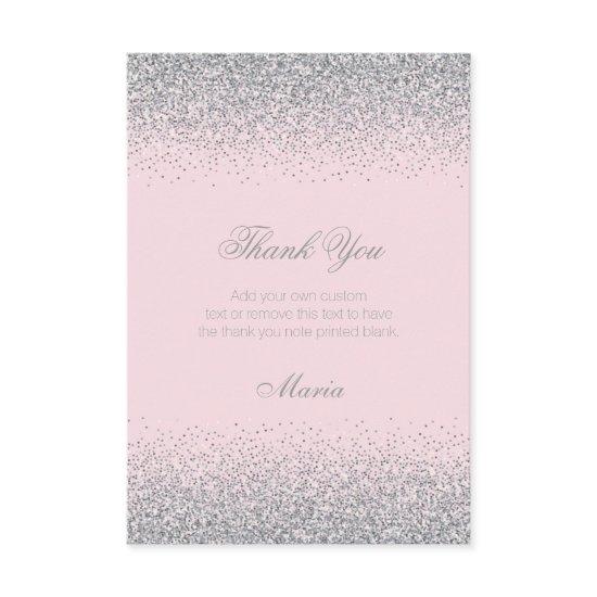 Diamonds & Silver Glitter Thank You Cards