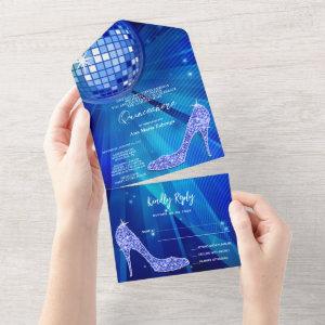 Disco Ball and Heels Blue Quinceañera All In One