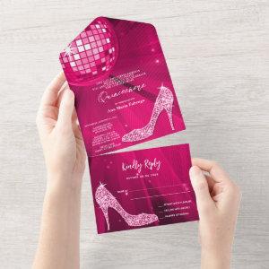 Disco Ball and Heels Pink Quinceañera All In One