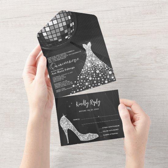 Disco Ball, Stiletto & Ball Gown Quinceañera All In One