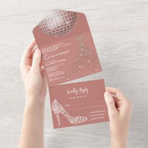 Disco Ball, Stiletto & Ball Gown Quinceañera All In One