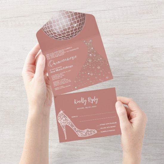 Disco Ball, Stiletto & Ball Gown Quinceañera All In One