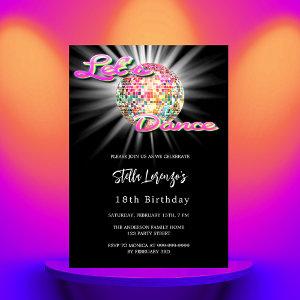 Disco dance party pink black birthday