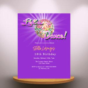 Disco dance party pink purple birthday