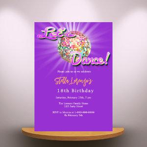 Disco dance party pink purple birthday