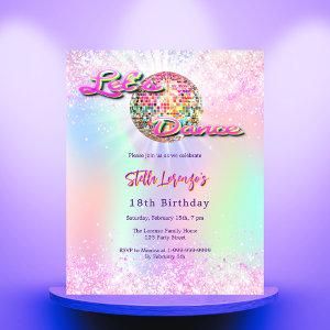 Disco dance pink holographic birthday