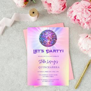 Disco party holographic Quinceanera