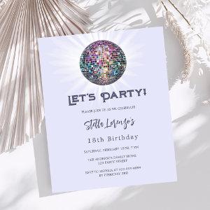 Disco party lavender violet birthday