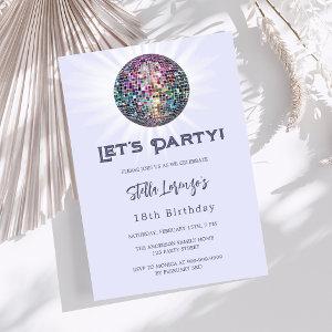 Disco party lavender violet birthday