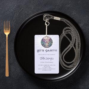 Disco party lavender violet birthday  badge