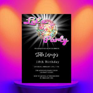 Disco party pink black birthday