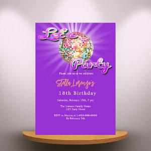 Disco party pink purple birthday