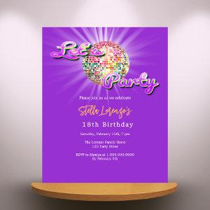 Disco party purple pink birthday