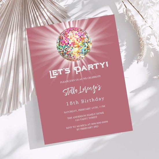 Disco party rose gold birthday