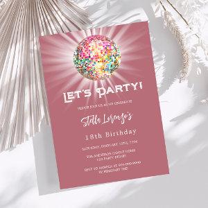 Disco party rose gold birthday